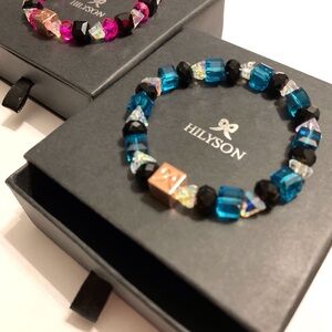 Hilyson Squid Game Blue And Fuchsia Crystal  Bracelet